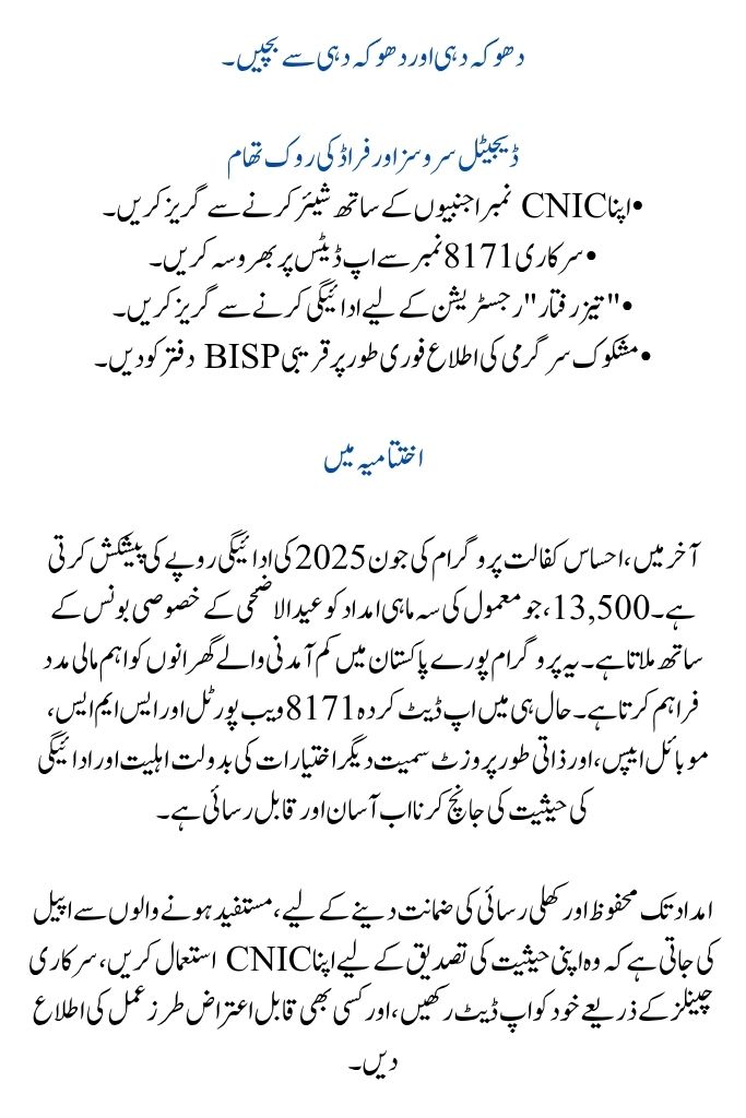 How to Verify 2025 Ehsaas Quarterly Payment with CNIC on the 8171 Portal