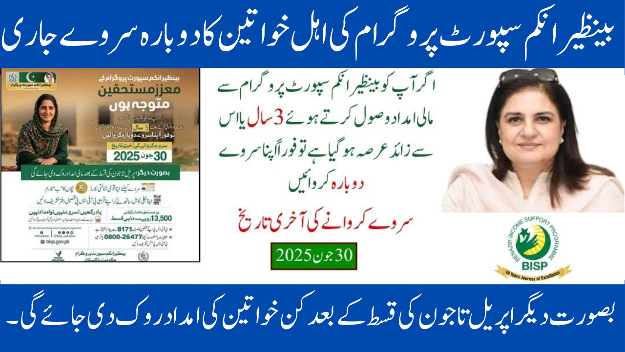 A follow-up study of women who qualify for the Benazir Income Support Program in 2025
