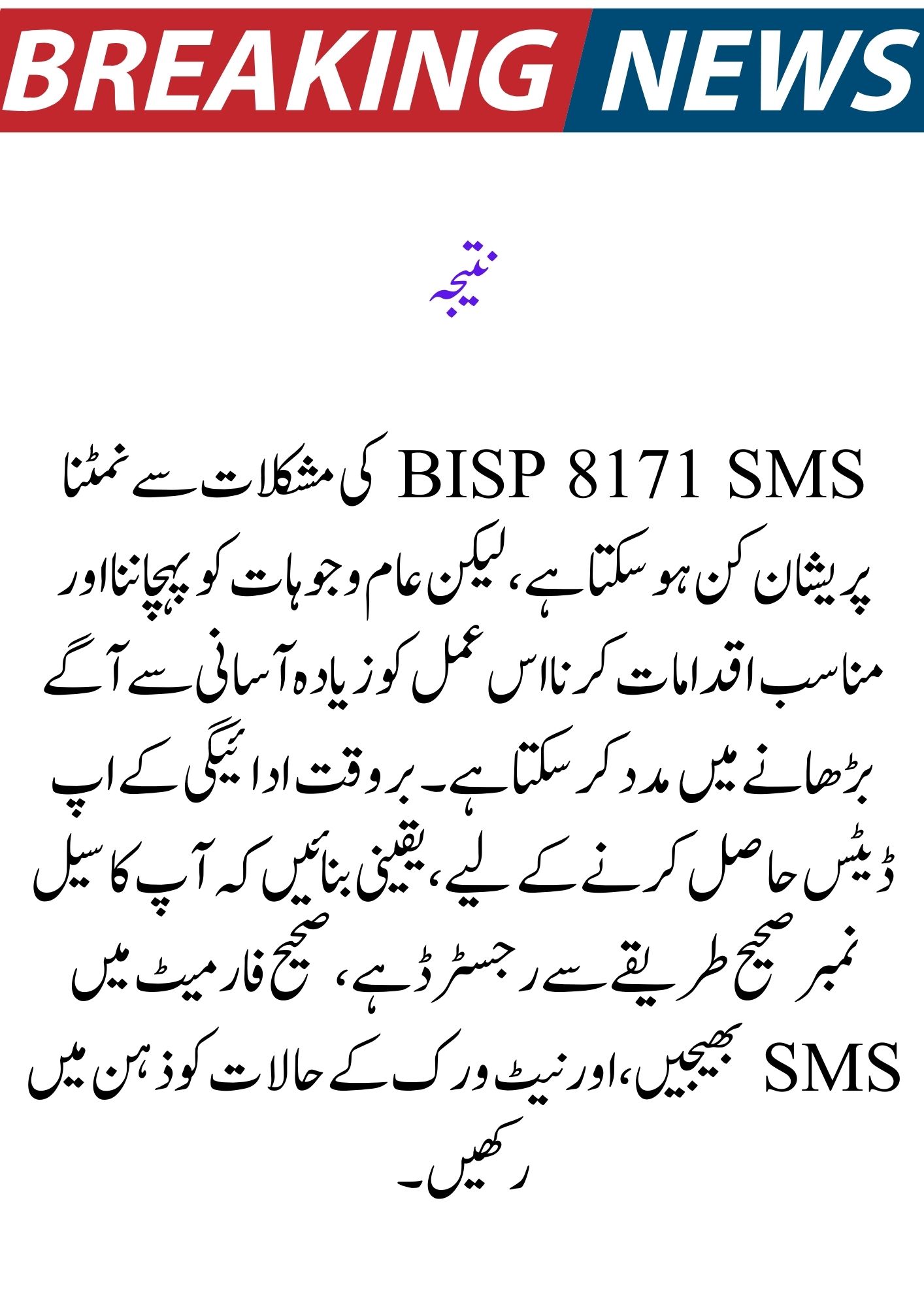BISP 8171 SMS Provides Step-by-Step Assistance for Receiving 8171 Payments Easily