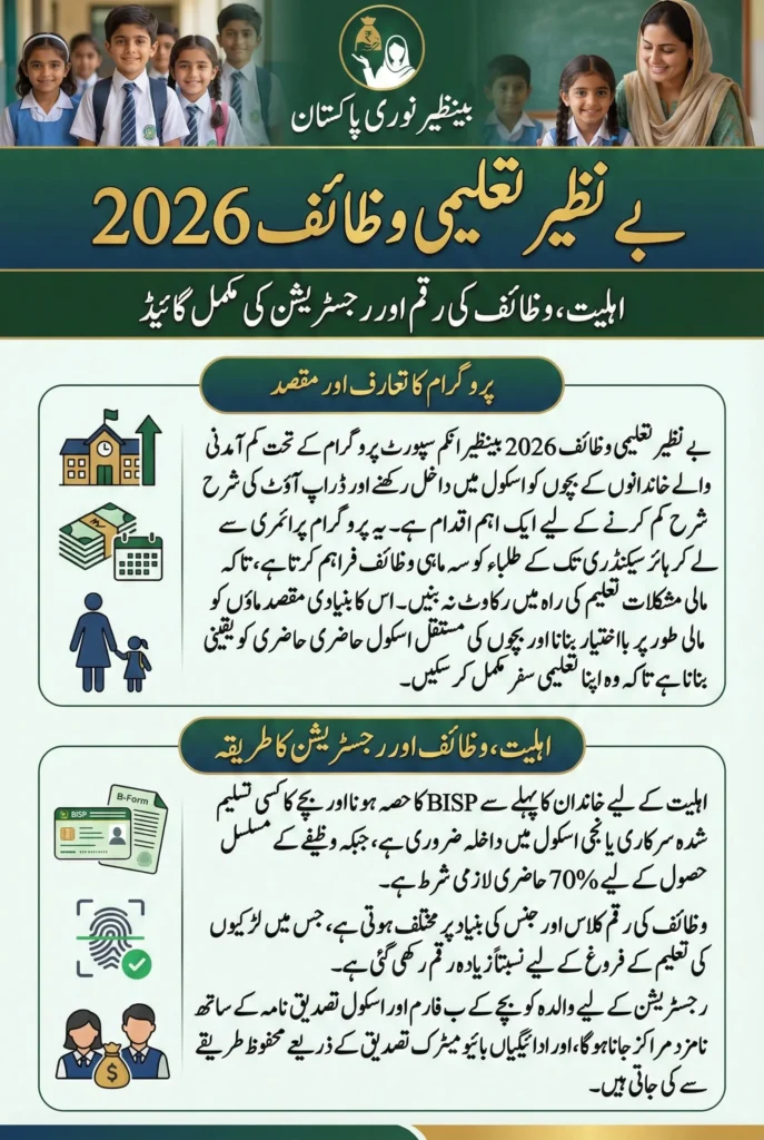 Benazir Taleemi Wazaif 2026: Registration, Stipends, and Eligibility