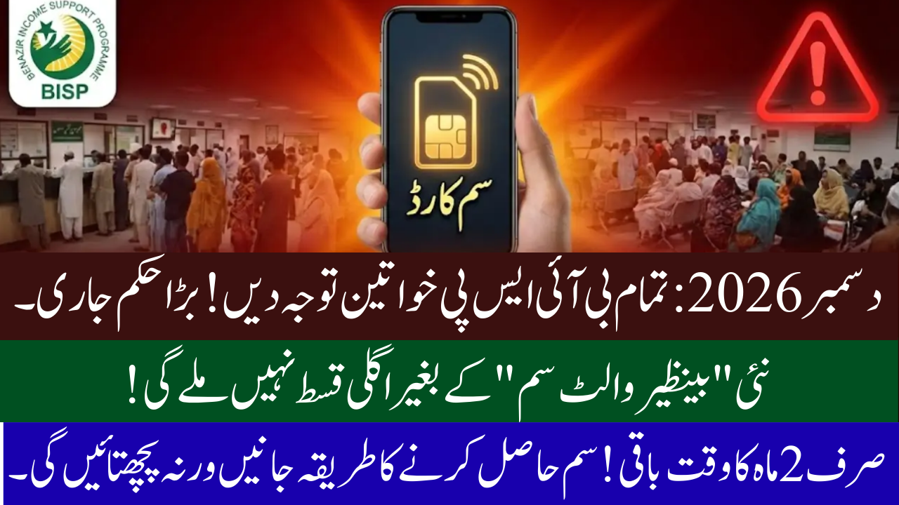 December 2026 Benazir Social Protection Wallet BISP 8171 Beneficiaries' New SIM System
