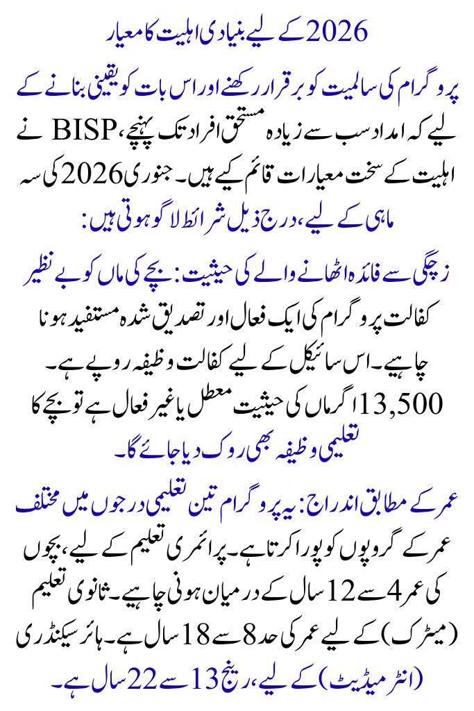 Benazir Taleemi Wazaif January 2026 Needs, Conditions, and Procedure